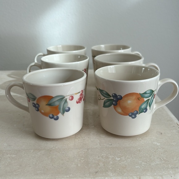 Corelle Corning USA Stoneware Abundance Series set of 6 coffee cups mugs - Picture 4 of 13
